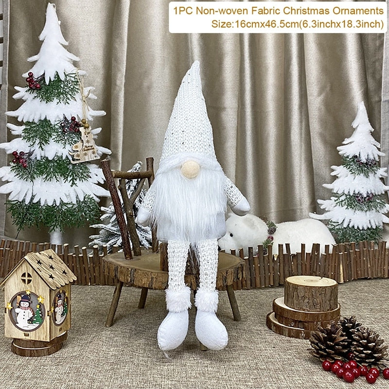 Santa Claus Christmas Ornaments Tree Decor Elk Snowman Plush Christmas Doll Decorations For Home 2021 Navidad Pendant Gift Kids
