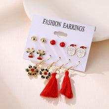 Load image into Gallery viewer, Christmas Gift 2021 New Christmas Crystal Alloy Stud Earrings Women Winter Cute Snowflake Snowman Tree Small Earrings Fashion Party Jewelry