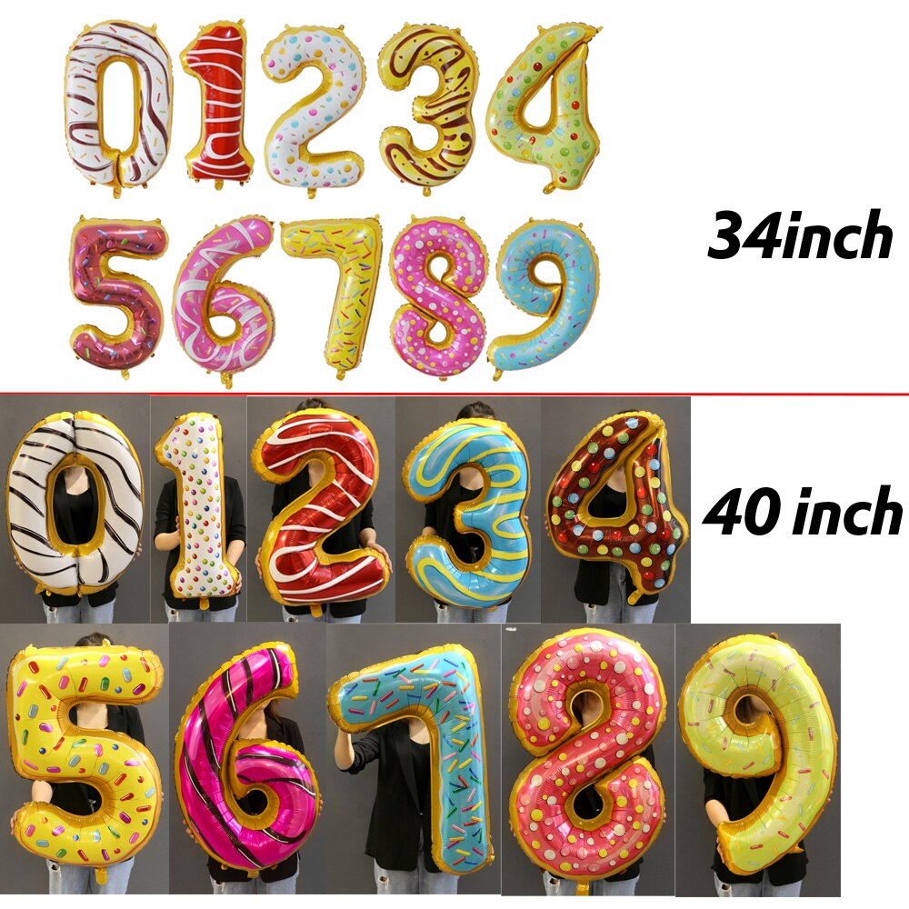 40'' Large Gradient Number Balloons Baby Shower Happy Birthday Decoration Birthday Party Decorations Adult Kids Digital Balloons