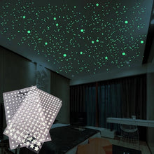Load image into Gallery viewer, Skhek Luminous 3D Stars Dots Wall Sticker for Kids Room Bedroom Home Decoration Glow In The Dark Moon Decal Fluorescent DIY Stickers