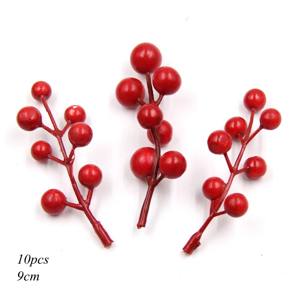 1pack Christmas Decoration Red Berry Flowers Artificial Stamen Buds Multi Types For  Christmas Wreath Family Party Fake Flower