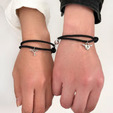 Skhek  2 Pcs Couple Charm Bracelet For Women Heart Key Lock Link Wrist Chain Best Friend Armband Aesthetic Jewelry Gift Egirl