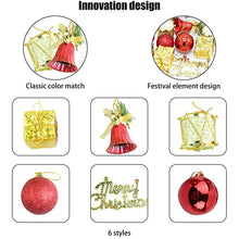 Load image into Gallery viewer, Christmas Gift 32Pcs Christmas Decoration Multiple Styles Christmas Balls Bells Small Pendant DIY Holiday Party Decoration New Year 2022 Gift