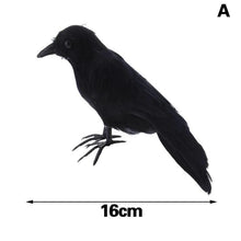 Load image into Gallery viewer, SKHEK Artificial Crow Simulation Black Crow Animal Model Black Bird Raven Prop Scary Decoration For Halloween Party Supplies