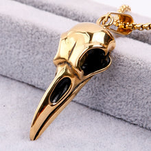 Load image into Gallery viewer, Skhek Vintage Stainless Steel Odin Crow Skull Necklace For Men Punk Viking Crow Compass Necklace Pendant Men Fashion Jewelry Gift