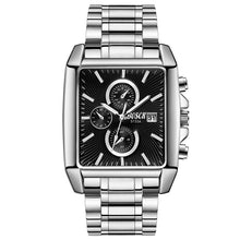 Load image into Gallery viewer, Christmas Gift Rectangle Fashion Men Wristwatch Stainless Steel Watchband Casual Business Watches Sports Waterproof Big Dial Clock Male Watches