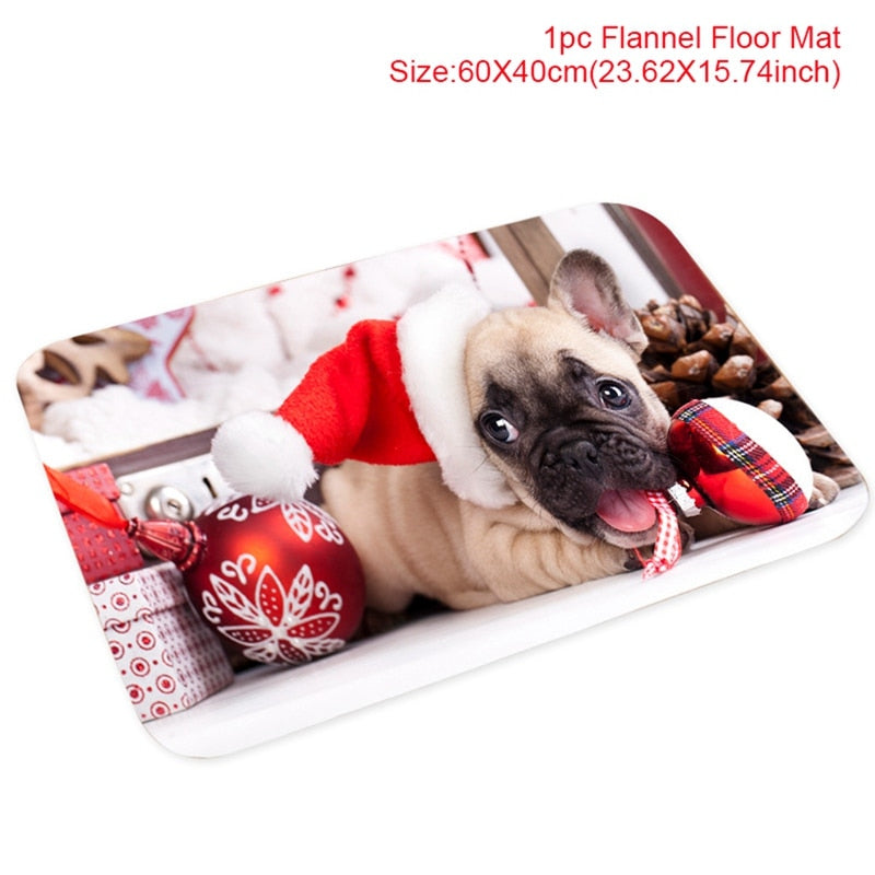 Christmas Gift Christmas Door Mat Santa Claus Flannel Outdoor Carpet Marry Christmas Decorations For Home Xmas Ornament Gifts New Year 2022