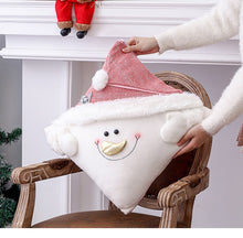 Load image into Gallery viewer, Christmas Decoration Cotton Plush Powder White Pillow Snowman Old Man Sofa Cushion Backrest 2021 New Year Atmosphere Decoration