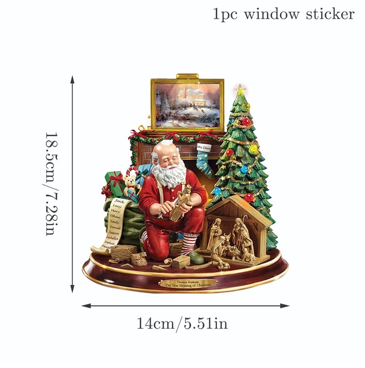 Christmas Gift Christmas Tree Santa Snowman Window Paste Stickers Merry Christmas Decoration For Home 2021 Xmas Navidad Gifts New Year 2022