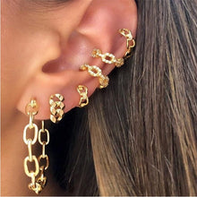 Load image into Gallery viewer, 6Pcs/Set Retro Punk Gold Chain Hoop Earring Set for Women Statement Gothic Geometric Earrings 2020 Fashion Street Jewelry