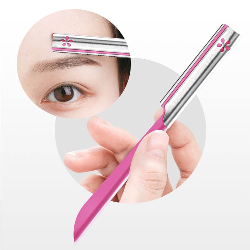 SKHEK 5Pcs Eyebrow Epilator Sets For Women Makeup Beauty Eyebrows Hair Removal Styling Tool Steel Blade Facial Sourcil Razor Trimmer