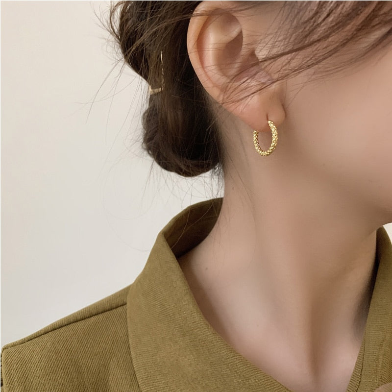 925 Sterling Silver Geometric Gypsophila Earrings Female Simple Women Earrings Personality Temperament Fashion Jewelry