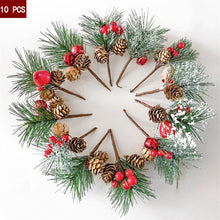 Load image into Gallery viewer, Christmas Gift 10Pcs Artificial Flowers Pine Cones Christmas Decoration Tree Fake Flower DIY Gift Package For Birthday Wedding Party Decoration