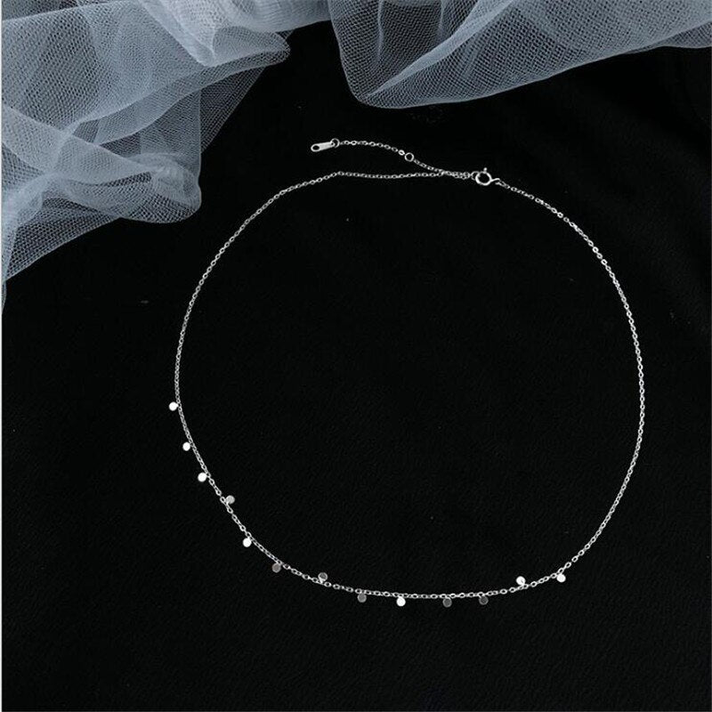 Christmas Gift 925 Sterling Silver Jewelry Tassel Beads Temperament Short Personality Clavicle Chain Personality Necklaces XL027