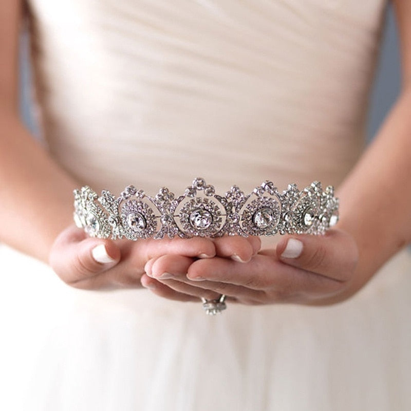 Wedding Crown Bridal Headdress Baroque Crystal Rhinestones Headdress and Crown Bridal Party Crown Tiara Wedding Hair Accessories