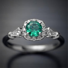 Load image into Gallery viewer, Skhek Fashion Women Rings 2023 Vintage Square Green Zircon Stone Engagement Female Casual Rings