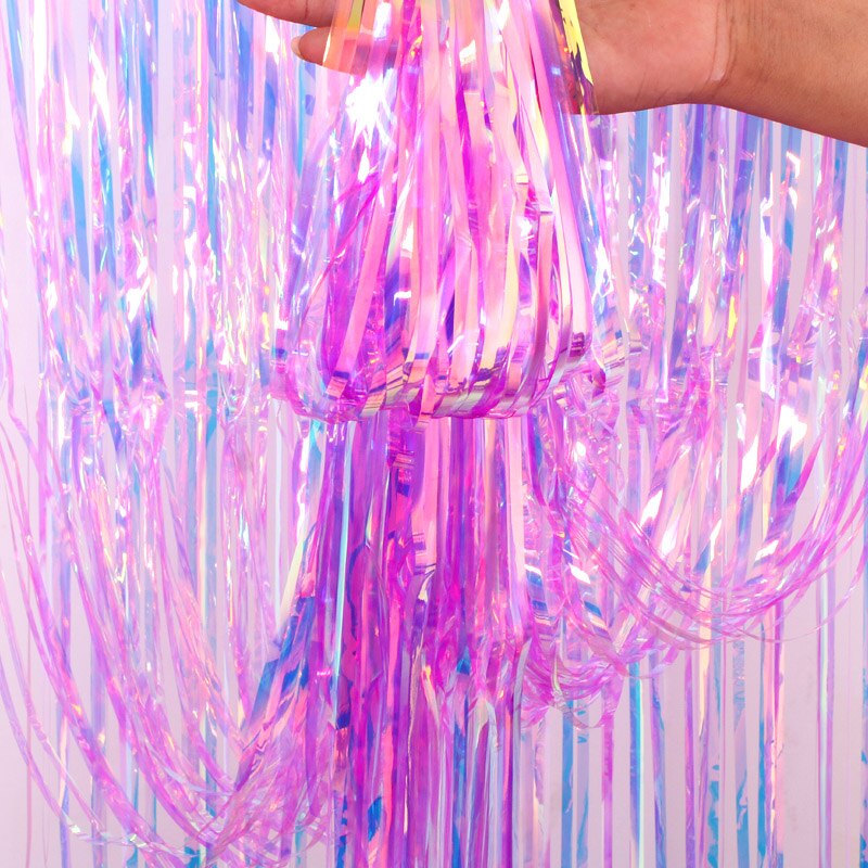 Skhek Gorgeous Backdrop Curtains Tinsel Fringe Foil Curtain Unicorn Baby Shower Wedding Birthday Party Decoration Photo Booth Props