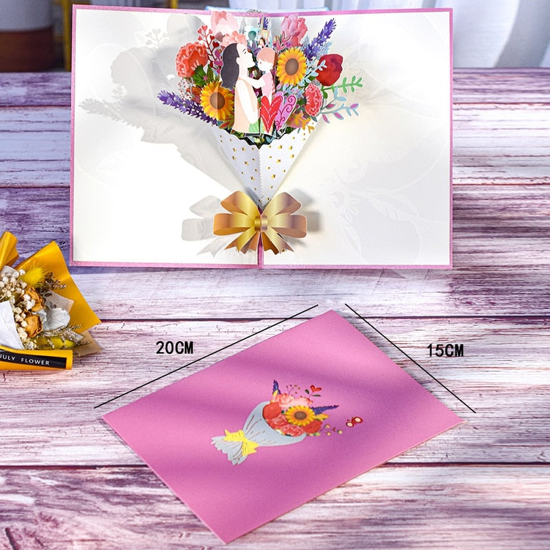 Thank You Card Pop-Up 3D Greeting Cards for Thanksgiving Mothers Fathers Day Gratuation Anniversary Valentines
