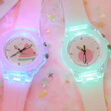 Load image into Gallery viewer, Christmas Gift Fashion Women Watch Cartoon Bunny Colorful Silicon jelly Luminous Electronic Watch Male and Female Students children&#39;s clock