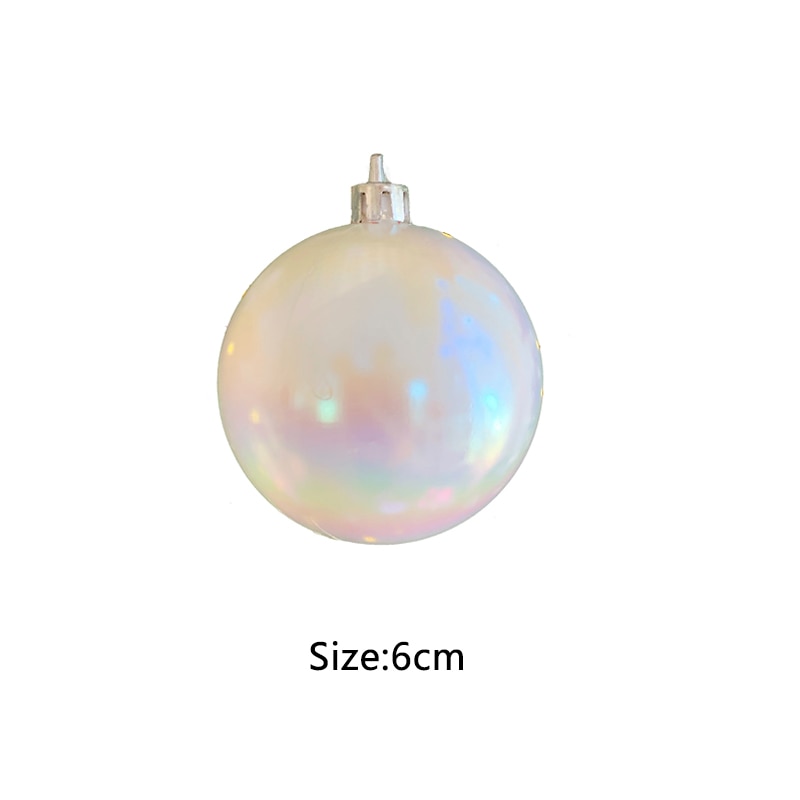 LadyCC Colorful Transparent Aesthetic Gradient Christmas Decoration Pendant Milk White Pearl Hanging Ball