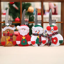 Load image into Gallery viewer, Creative Christmas Decorations Table Decoration Tableware Set Santa Claus Knife and Fork Protective Cover Family Holiday Party