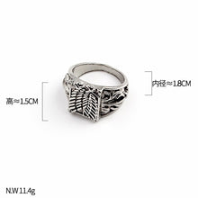Load image into Gallery viewer, Skhek Anime men&#39;s ring attack giant fashion hot sale personality alloy anime ring
