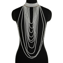 Load image into Gallery viewer, Sexy Women&#39;s Pearl Body Chain Bra Shawl Fashion Adjustable Size Shoulder Necklaces Tops Chain Wedding Dress Pearls Body Jewelry