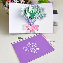 Load image into Gallery viewer, Anniversary Pop-Up Valentines Card 3D Birthday Flower Greeting Cards Romance Love Card Valentine&#39;s Day Wedding Invitations