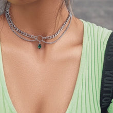 Load image into Gallery viewer, Skhek Punk Geometric Transparent Crystal Pendant Necklaces for Women Hiphop Silver Color Short Choker Necklaces Jewelry