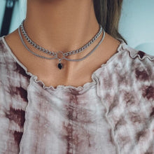 Load image into Gallery viewer, Skhek Punk Geometric Transparent Crystal Pendant Necklaces for Women Hiphop Silver Color Short Choker Necklaces Jewelry