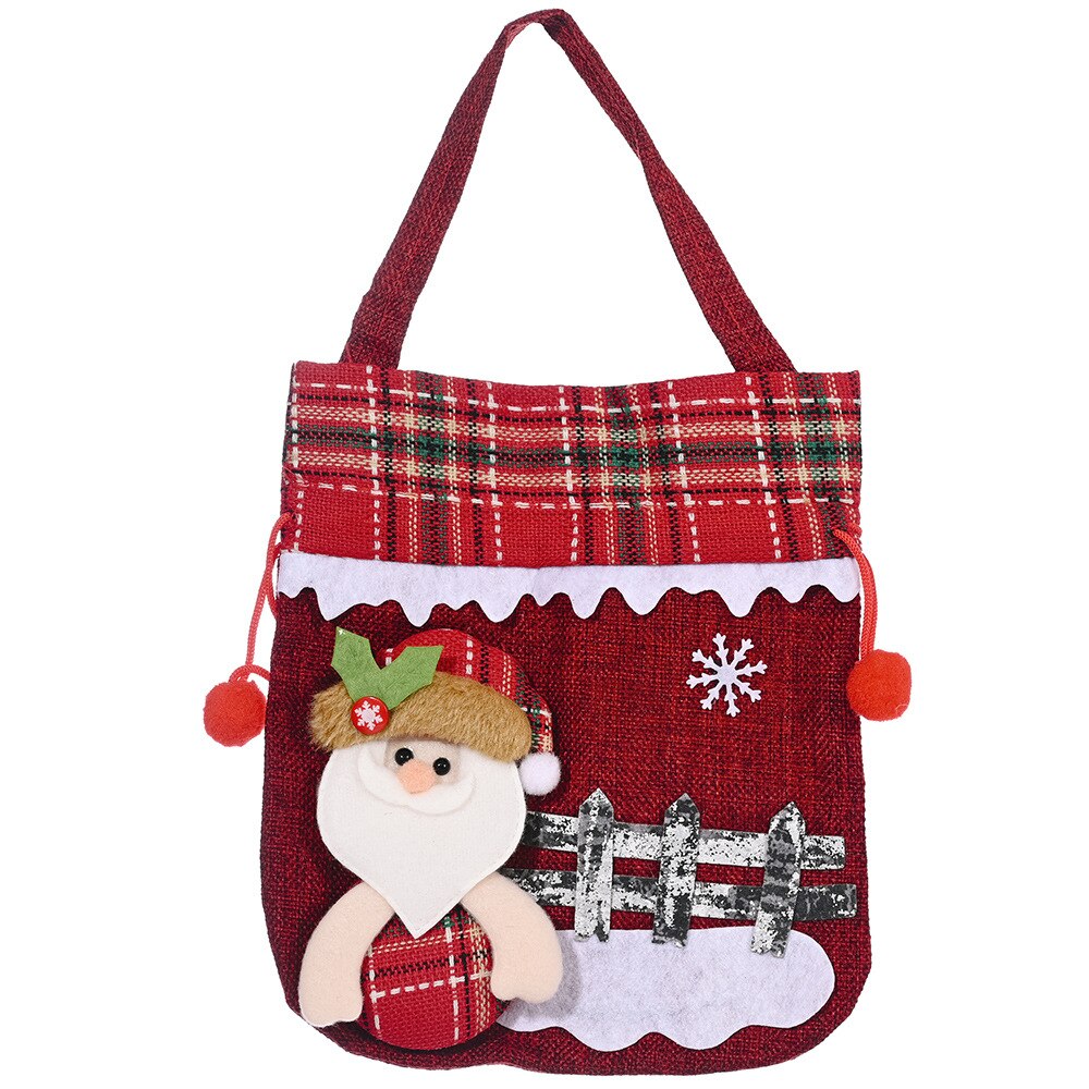 Creative Christmas Decorations Hot Sale Apple Bag Santa Gift Bag Candy Bag Handbag Christmas Tree Party Home Decoration Bag DIY