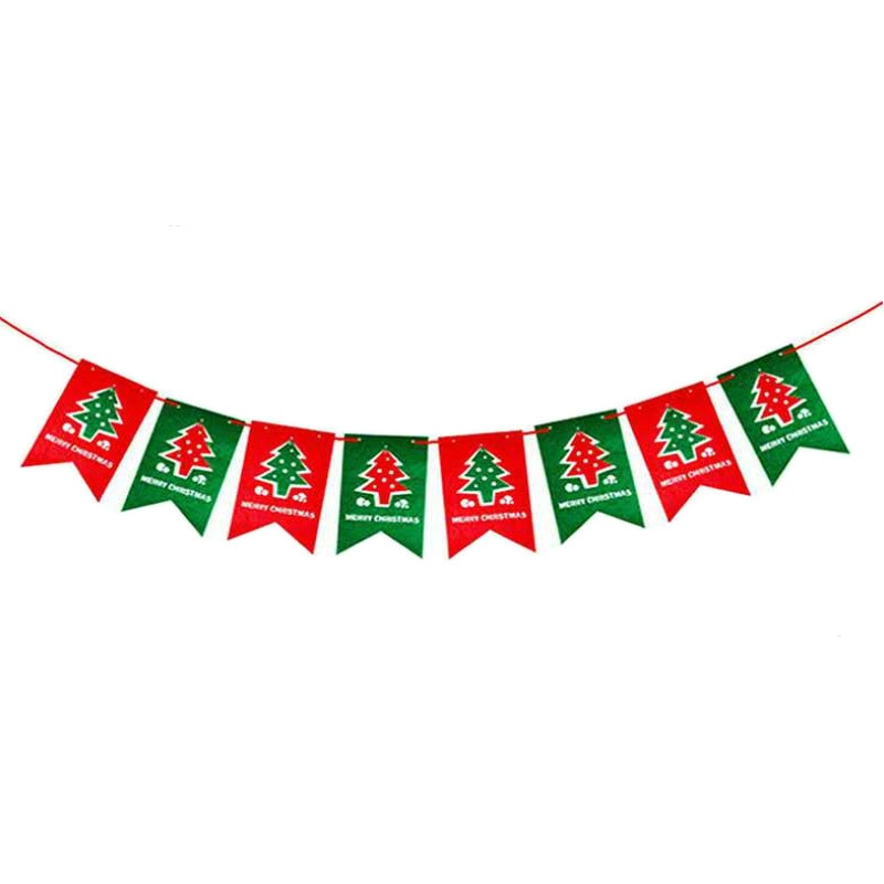 Skhek Christmas Tree Paper String Pull Flower Hanging Flag For Xmas Ho