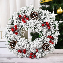 Load image into Gallery viewer, Christmas Gift 2022 Christmas Wreath Garland Home Decor Ornaments Pine Cone Red Berries Hanging Front Door Wall Window Props Elf Deer New