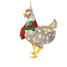 Load image into Gallery viewer, Christmas Chicken Ornament Lovely Mini Scarf Chicken Xmas Tree Pendant Creative Theme Party Decorative Props PR Sale