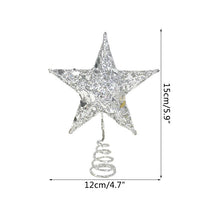 Load image into Gallery viewer, Gold Glitter Christmas Tree Top Iron Star Christmas Decorations For Home Xmas Tree Ornaments Navidad New Year 2021 Natal Noel