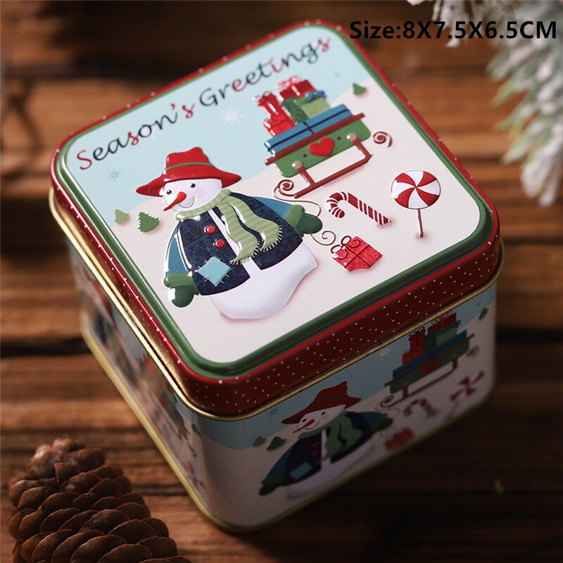 Christmas Gift New Year 2022 Christmas Santa Claus Gift Box Packaging Tin Box Christmas Decoration for Home Navidad 2021 Xmas Noel Gift Baubles