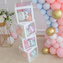 Load image into Gallery viewer, DIY 26 Letter Balloons Box Transparent Name Box First 1st Birthday Party Decor Macaron Balloons Box Baby Shower Balloons Supply