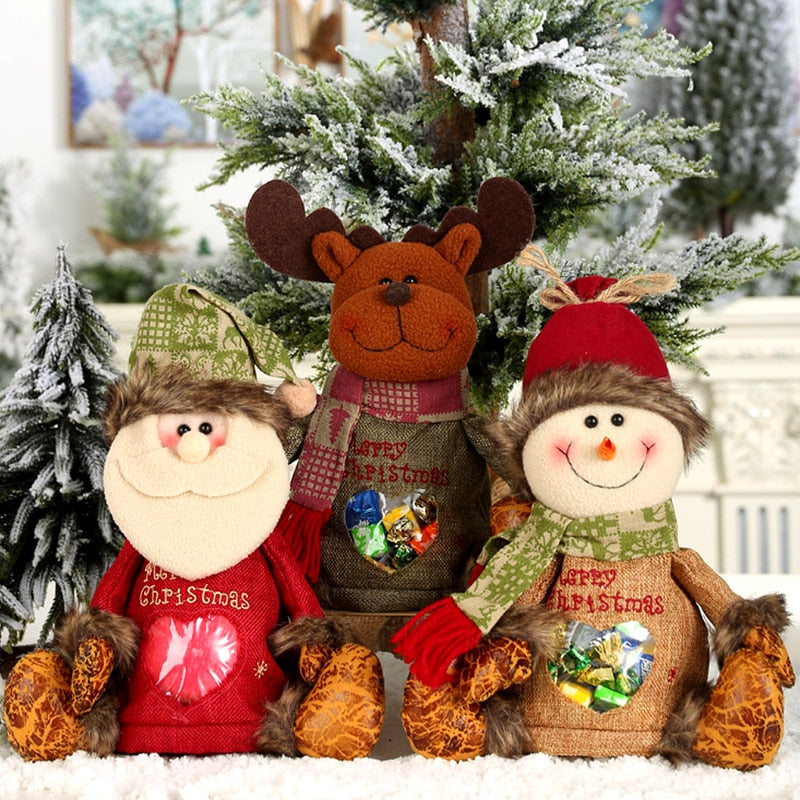 New Imitation Tree Bark Transparent Candy Bag Cartoon Doll Creative Children's Gift Apple Bag Christmas Ornament Christmas Eve