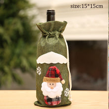 Load image into Gallery viewer, White Plush Christmas Wine Bottle Cover Noel Restaurant Stamping Gold Silver Sonwflake Champagne Red Wine Bag Home Table Decor