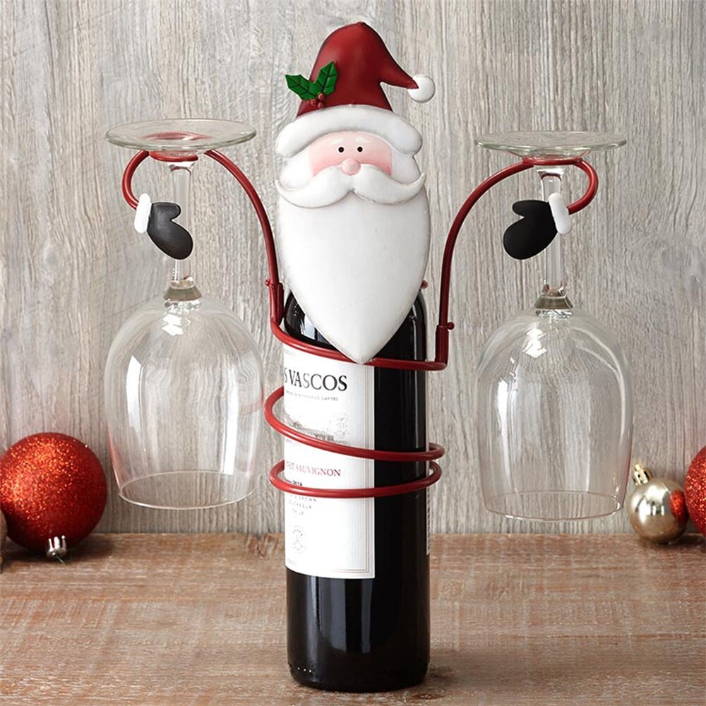 Tiger New Year Gifts Wine Bottle Glass Holders Christmas Decor Theme Organizer Rack Desktop For Home Snowman Xmas Gifts Creative