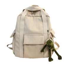 Load image into Gallery viewer, Skhek Back to school supplies New Solid Color Women&#39;s Waterproof Nylon Backpack Simple School Bag For Teenage Girl Shoulder Travel Bag School Backpack