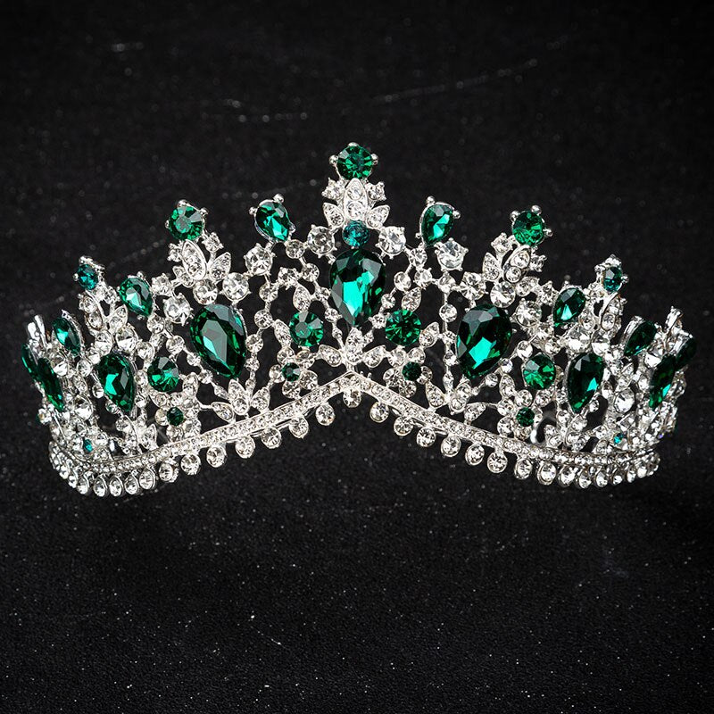 AS370 Wedding Tiaras and Crowns Custom Korean Headband Bridal Hair Accessories Colorful Ladies Princess Rhinestone Headwear