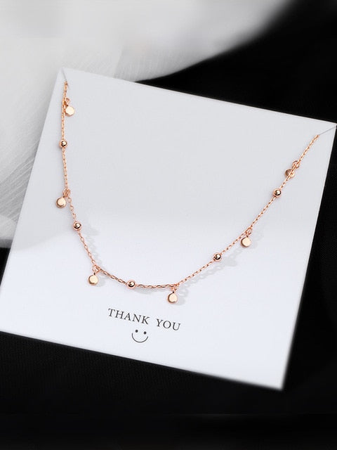 s925 Sterling Silver Choker Necklaces Geometric Irregular Round Clavicle Chain Cute Accessories Women Wedding Jewelry Gift