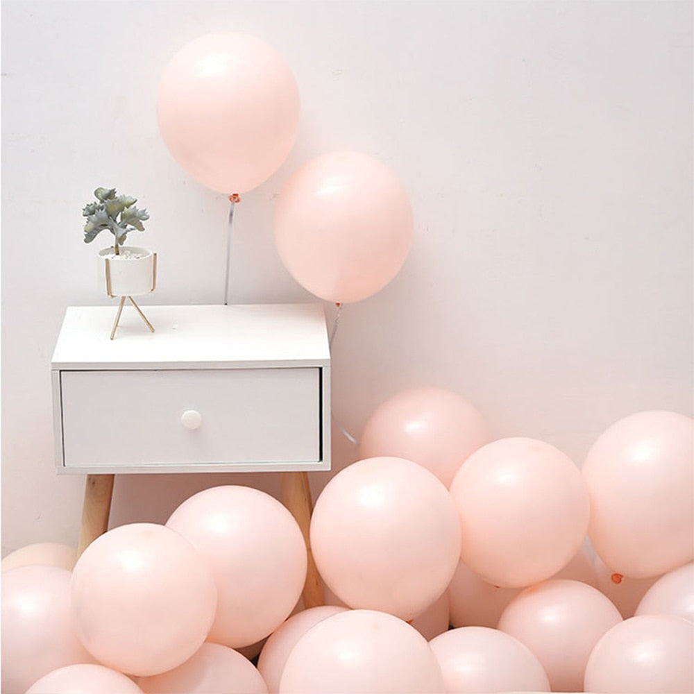 30/50pcs  5/12/ 10inch Macaron Latex Balloon Pastel Pink White Color Ballon Wedding Party Birthday Decoration Baby Shower Decor