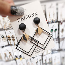 Load image into Gallery viewer, New Spring Summer Black Fashion Geometric Drop Earrings for Women Korea Trend Dangle Earring 2021 Female Elegant Jewelry
