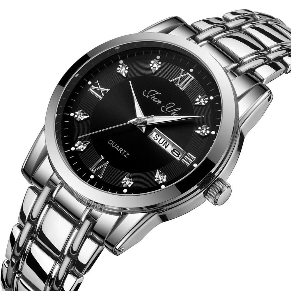 Christmas Gift Top Brand Luxury Mens Watches Luminous Waterproof Stainless Steel Watch Quartz Men Date Calendar Business Wristwatch For men