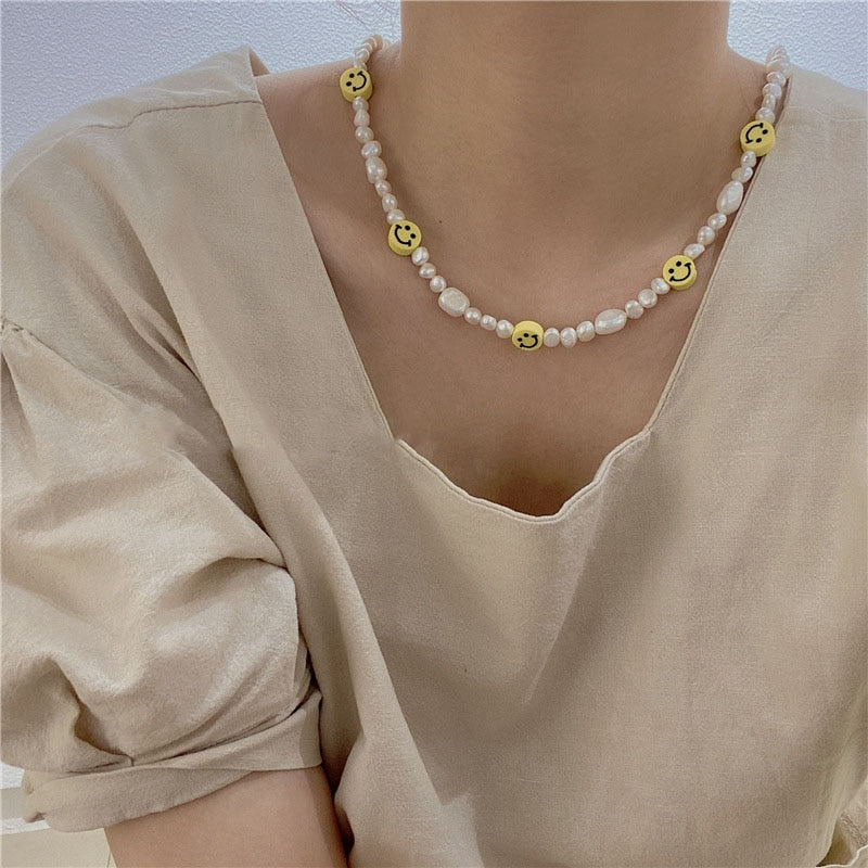 2021 New Korean Retro Trendy Fun Natural Irregular Pearl Necklace for Women Girl Party Summer Vacation Jewelry