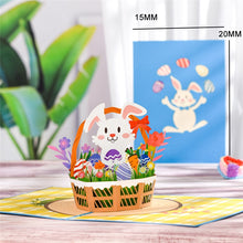 Load image into Gallery viewer, Easter Card Bunny Egg Flowers Basket Pop-Up Card 3D Greeting Card Cute Animals Birthday card for Kids