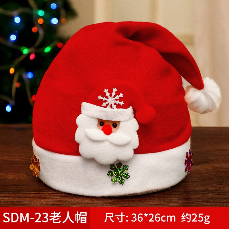 Christmas Hats Adult Children Cartoon Hat Antlers Old Man Snowman Deer Velvet Dress Up Holiday Gift Hat Christmas Decoration