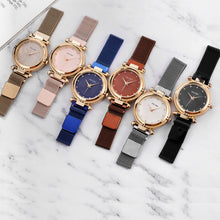 Load image into Gallery viewer, Christmas Gift Creative Diamond Dial Women Watches Fashion Loopback Magnet Buckle Ladies Quartz Wristwatches Simple Female Watch bracelet Gifts